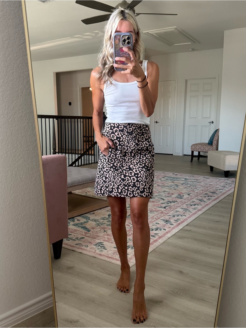 Loft 00P animal print skirt